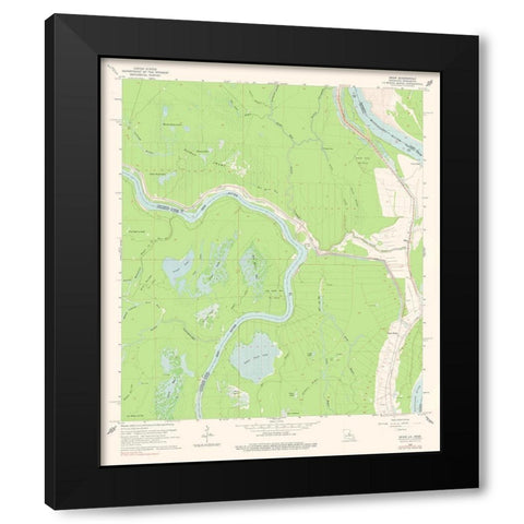 Shaw Mississippi Quad - USGS 1965 Black Modern Wood Framed Art Print with Double Matting by USGS