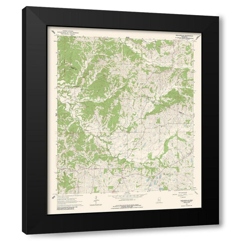 Zeiglerville Mississippi Quad - USGS 1964 Black Modern Wood Framed Art Print with Double Matting by USGS