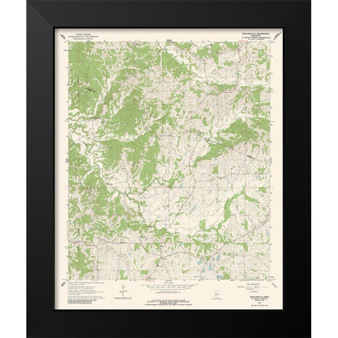 Zeiglerville Mississippi Quad - USGS 1964 Black Modern Wood Framed Art Print by USGS