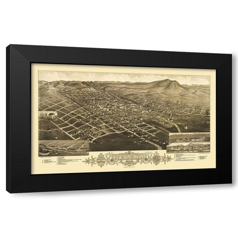 Helena Montana - Stoner 1883 Black Modern Wood Framed Art Print by Stoner