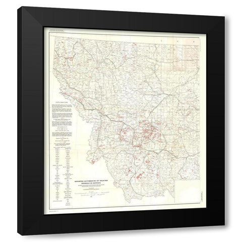 Selected Minerals Montana - Bentley 1967 Black Modern Wood Framed Art Print with Double Matting by Bentley