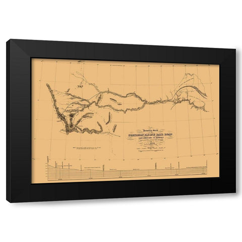 Northern Pacific Railroad Preliminary Survey 2 Black Modern Wood Framed Art Print by Wagner