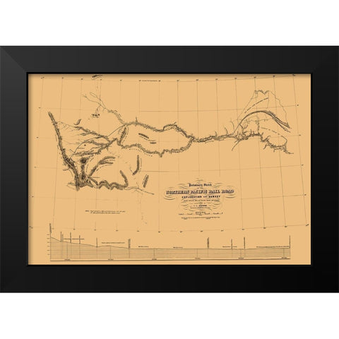 Northern Pacific Railroad Preliminary Survey 2 Black Modern Wood Framed Art Print by Wagner