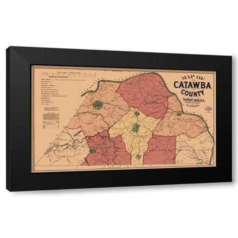 Catawba North Carolina - Yoder 1886 Black Modern Wood Framed Art Print by Yoder
