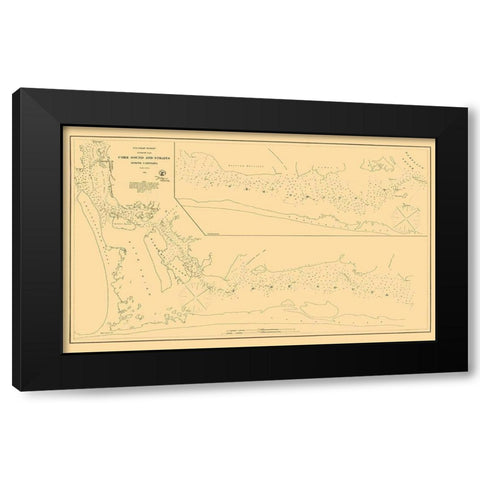 Core Sound, Straits - USCS 1864 Black Modern Wood Framed Art Print with Double Matting by USCS