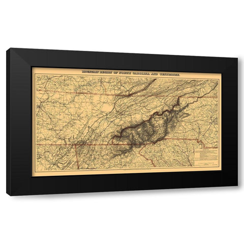 North Carolina, Tennessee Mountain Region 1865 Black Modern Wood Framed Art Print by Nicholson