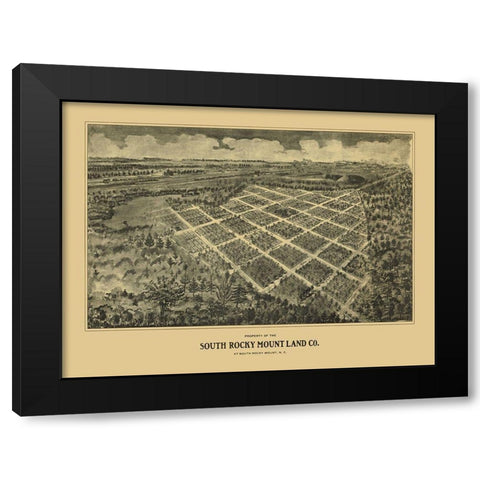 Rocky Mount South North Carolina - Fowler 1907 Black Modern Wood Framed Art Print with Double Matting by Fowler