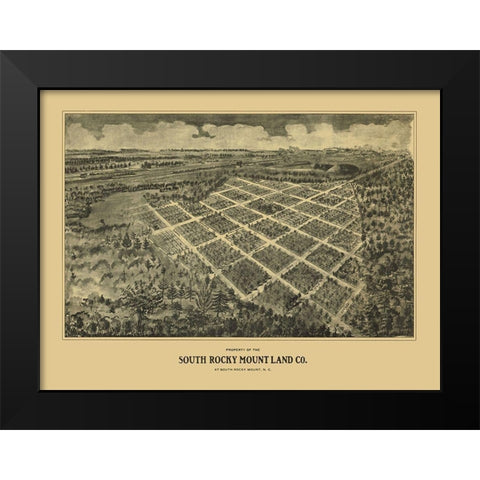 Rocky Mount South North Carolina - Fowler 1907 Black Modern Wood Framed Art Print by Fowler