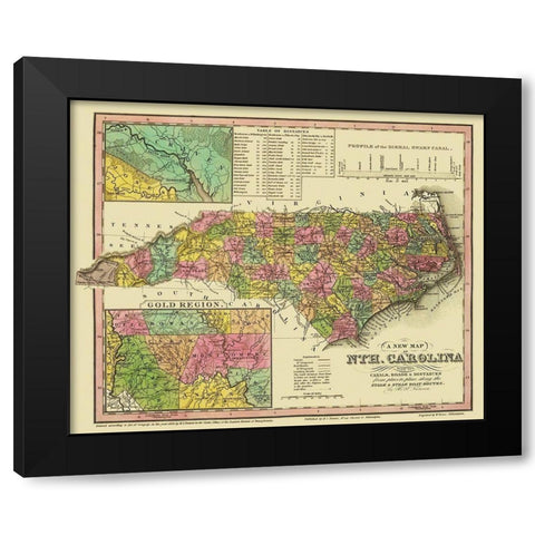 North Carolina - Tanner 1833 Black Modern Wood Framed Art Print by Tanner