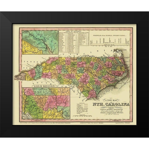 North Carolina - Tanner 1833 Black Modern Wood Framed Art Print by Tanner