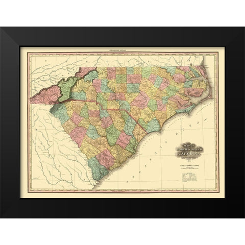 North Carolina, South Carolina - Tanner 1825 Black Modern Wood Framed Art Print by Tanner