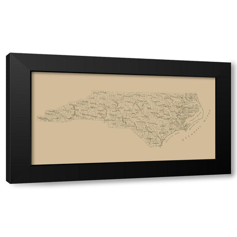 North Carolina - Stephenson 1893  Black Modern Wood Framed Art Print with Double Matting by Stephenson