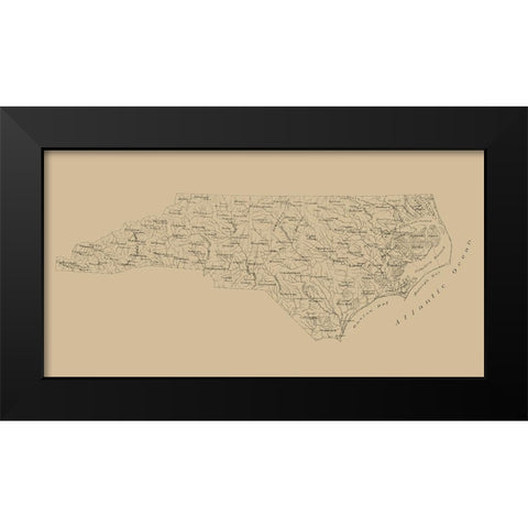North Carolina - Stephenson 1893  Black Modern Wood Framed Art Print by Stephenson