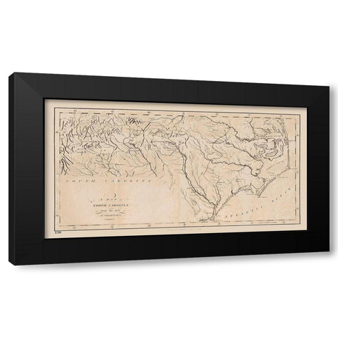 North Carolina - Stockdale 1794  Black Modern Wood Framed Art Print by Stockdale