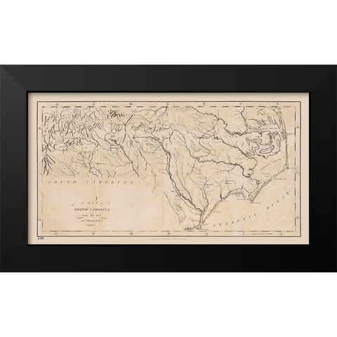 North Carolina - Stockdale 1794  Black Modern Wood Framed Art Print by Stockdale