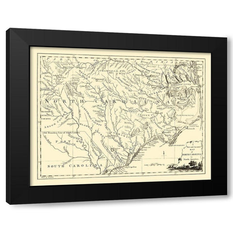 North Carolina -1779 Black Modern Wood Framed Art Print by Unknown