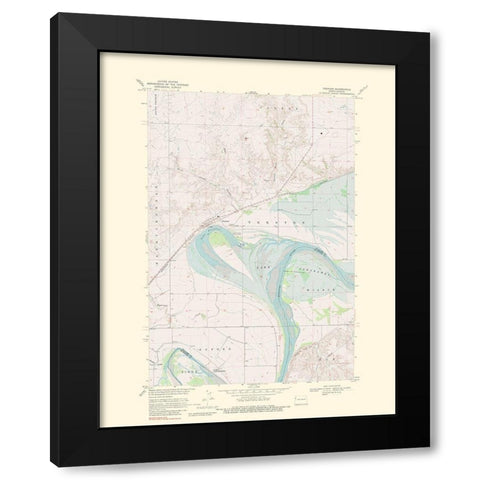 Trenton North Dakota Quad - USGS 1976 Black Modern Wood Framed Art Print by USGS