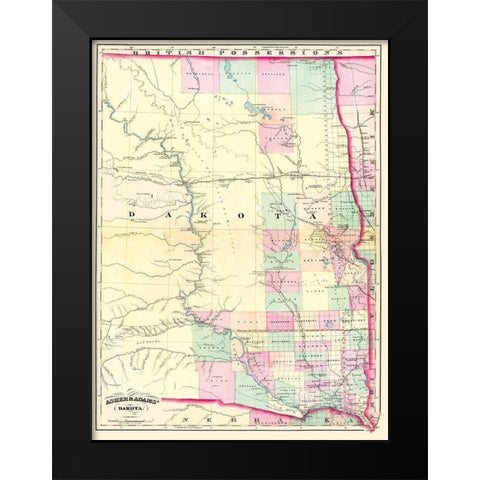 Dakota Territory - Asher  1874 Black Modern Wood Framed Art Print by Asher