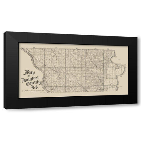Douglas County Nebraska - McBride 1900  Black Modern Wood Framed Art Print with Double Matting by McBride