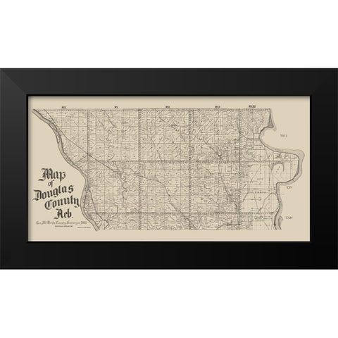 Douglas County Nebraska - McBride 1900  Black Modern Wood Framed Art Print by McBride