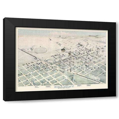 Kearney Nebraska - Koch 1881  Black Modern Wood Framed Art Print with Double Matting by Koch