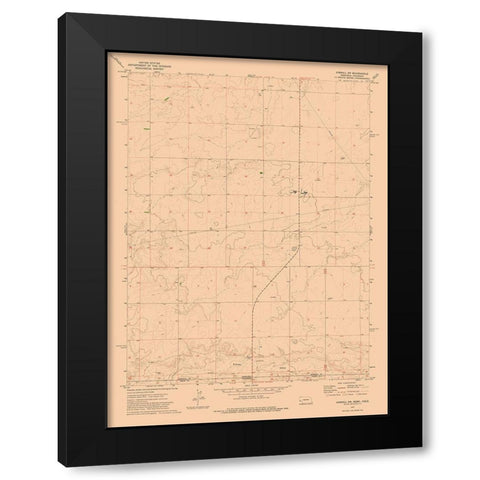 South West Kimball Nebraska Quad - USGS 1972 Black Modern Wood Framed Art Print with Double Matting by USGS