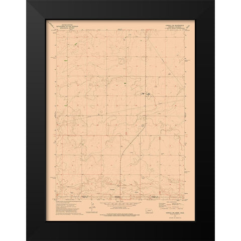 South West Kimball Nebraska Quad - USGS 1972 Black Modern Wood Framed Art Print by USGS