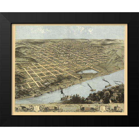 Omaha Nebraska - Ruger 1868 Black Modern Wood Framed Art Print by Ruger