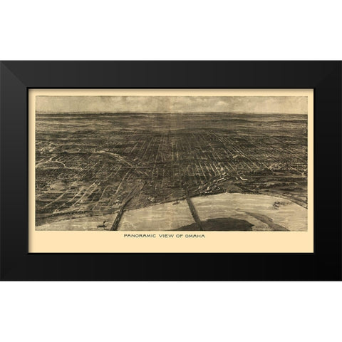 Omaha Nebraska - Bee 1906 Black Modern Wood Framed Art Print by Bee