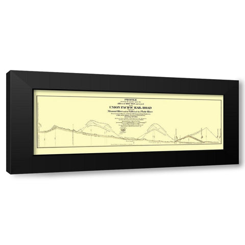 Union Pacific, Platte, Missouri Rivers 1865 Black Modern Wood Framed Art Print with Double Matting by Simpson