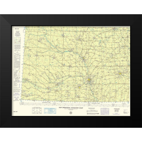 Platte River Nebraska Quad - USAF 1962 Black Modern Wood Framed Art Print by USAF