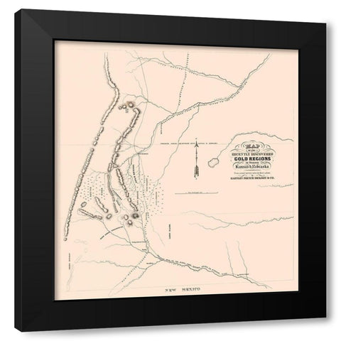 Gold Regions Western Kansas Nebraska - Dickson Black Modern Wood Framed Art Print with Double Matting by Dickson