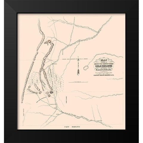 Gold Regions Western Kansas Nebraska - Dickson Black Modern Wood Framed Art Print by Dickson