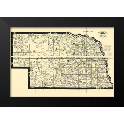 Transportation Routes - Mcewen 1897 Black Modern Wood Framed Art Print by Mcewen