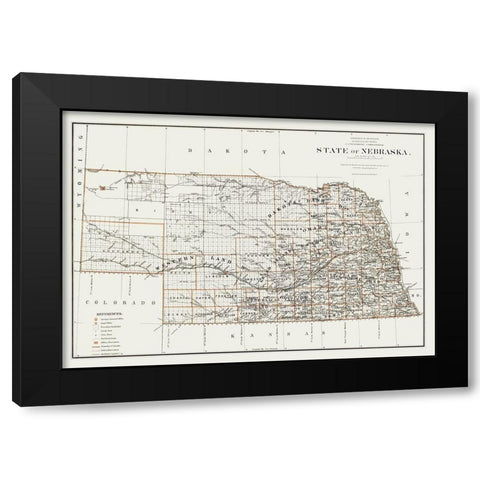 Nebraska - Williamson 1879 Black Modern Wood Framed Art Print by Williamson