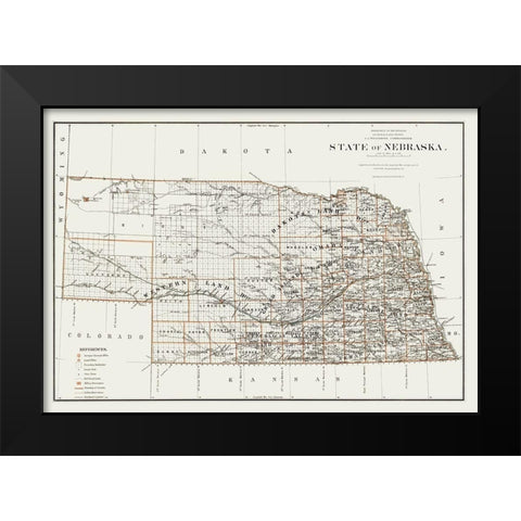 Nebraska - Williamson 1879 Black Modern Wood Framed Art Print by Williamson