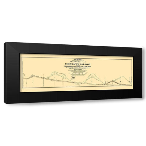 Union Pacific Railroad - Seymour 1865 Black Modern Wood Framed Art Print with Double Matting by Seymour