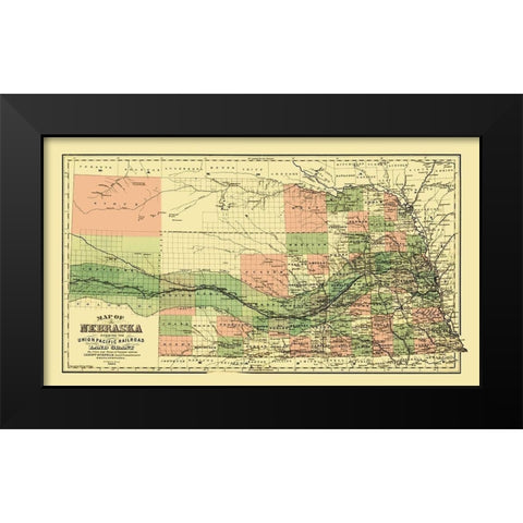 Union Pacific Railroad Land Grant - Page 1880 Black Modern Wood Framed Art Print by Page
