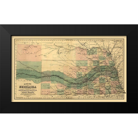 Nebraska - Page 1880  Black Modern Wood Framed Art Print by Page