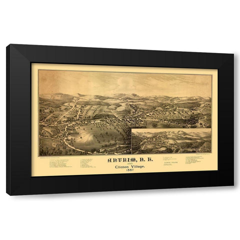 Antrim New Hampshire - Norris 1887  Black Modern Wood Framed Art Print with Double Matting by Norris