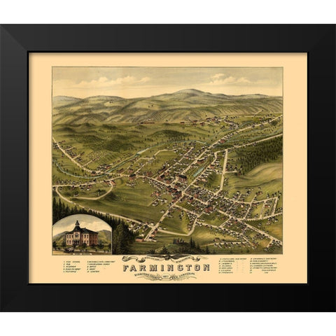 Farmington New Hampshire -1877 Black Modern Wood Framed Art Print by Unknown