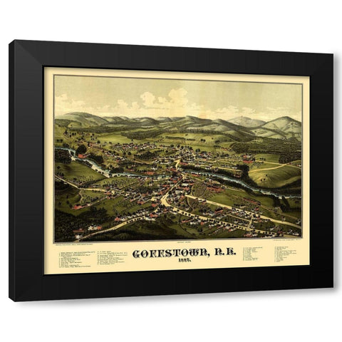 Goffstown New Hampshire - Norris 1887  Black Modern Wood Framed Art Print with Double Matting by Norris
