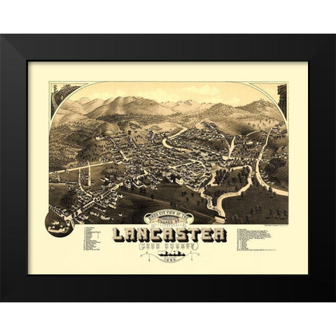 Lancaster New Hampshire - Beck 1883 Black Modern Wood Framed Art Print by Beck