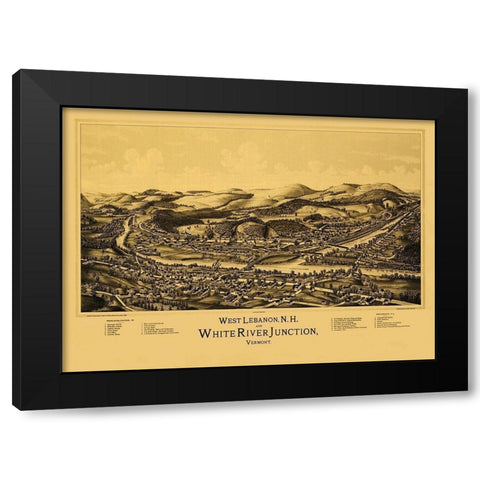 West Lebanon and White River Junction - Norris Black Modern Wood Framed Art Print by Norris