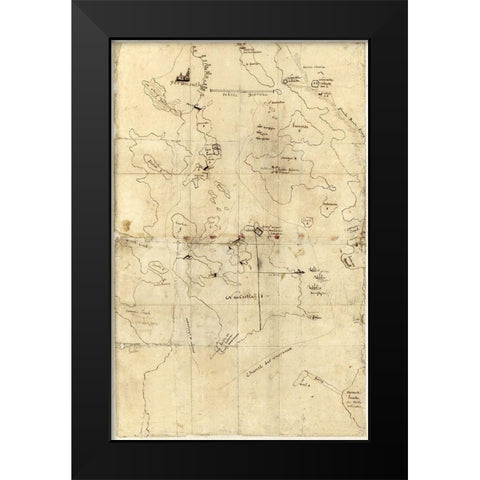 Portsmouth New Hampshire -1792 Black Modern Wood Framed Art Print by Unknown