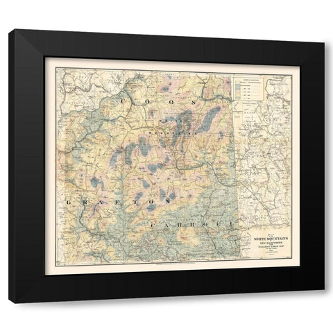 New Hampshire White Mountains -1881 Black Modern Wood Framed Art Print with Double Matting by Unknown
