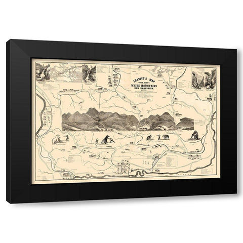 White Mountains New Hampshire - Leavitt 1871  Black Modern Wood Framed Art Print by Leavitt