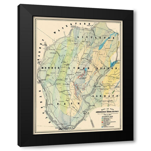 Ammonoosuc Mining District New Hampshire Black Modern Wood Framed Art Print with Double Matting by Hitchcock