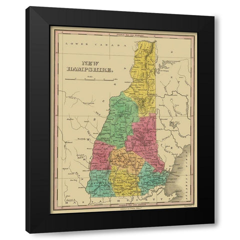 New Hampshire - Finley 1831 Black Modern Wood Framed Art Print by Finley