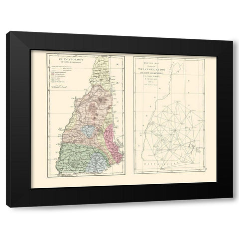 New Hampshire - Quimby 1871 Black Modern Wood Framed Art Print with Double Matting by Quimby